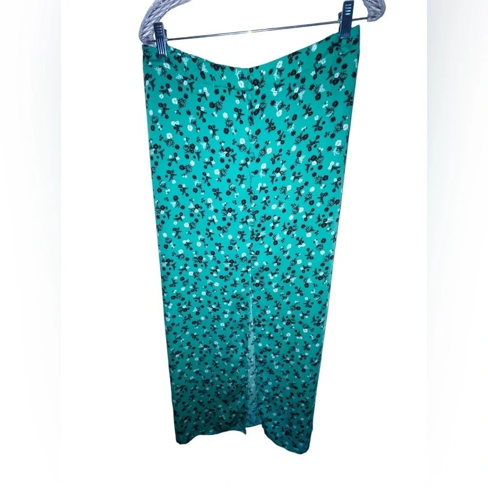 Laundry by Shelli Segal Green Floral Maxi Skirt Front 1/2 Button Up NWT Size XL